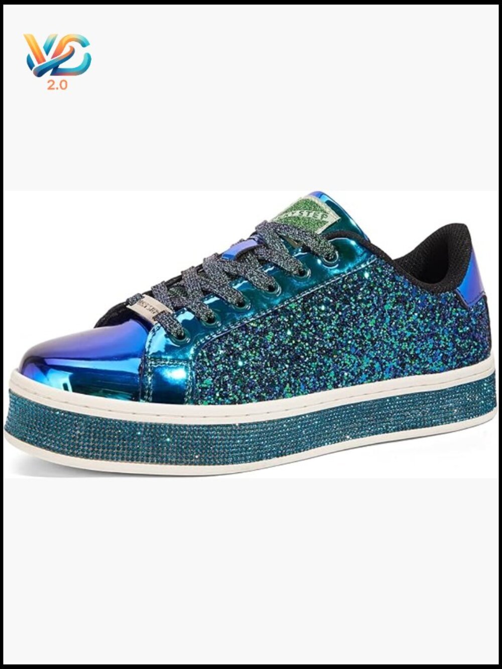 Platform Glitter Sneakers Sparkly Bling Dressy Wedding Walking Shoes